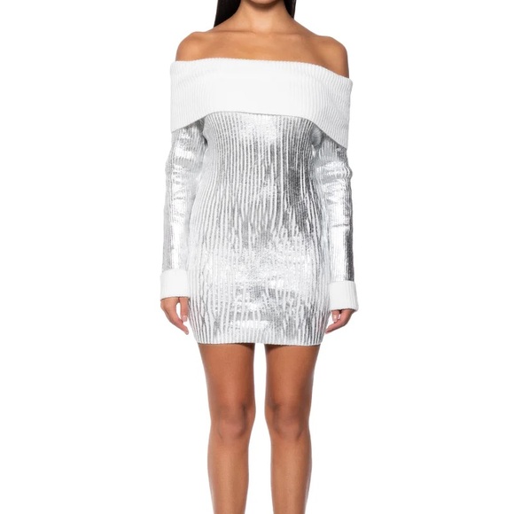 TAKE ME TO ASPEN METALLIC MINI DRESS - XL - Picture 2 of 6